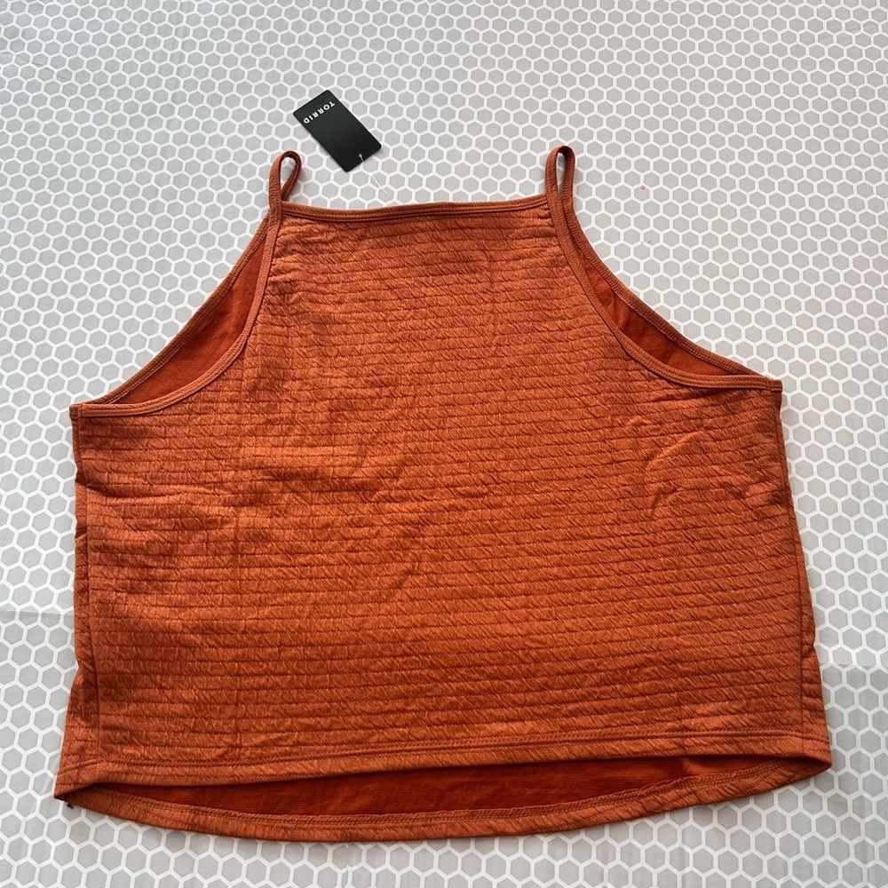 NWT Torrid Goddess Neck Tank Ribbed Rust Orange Size 3 (22/24) - Picture 2 of 7